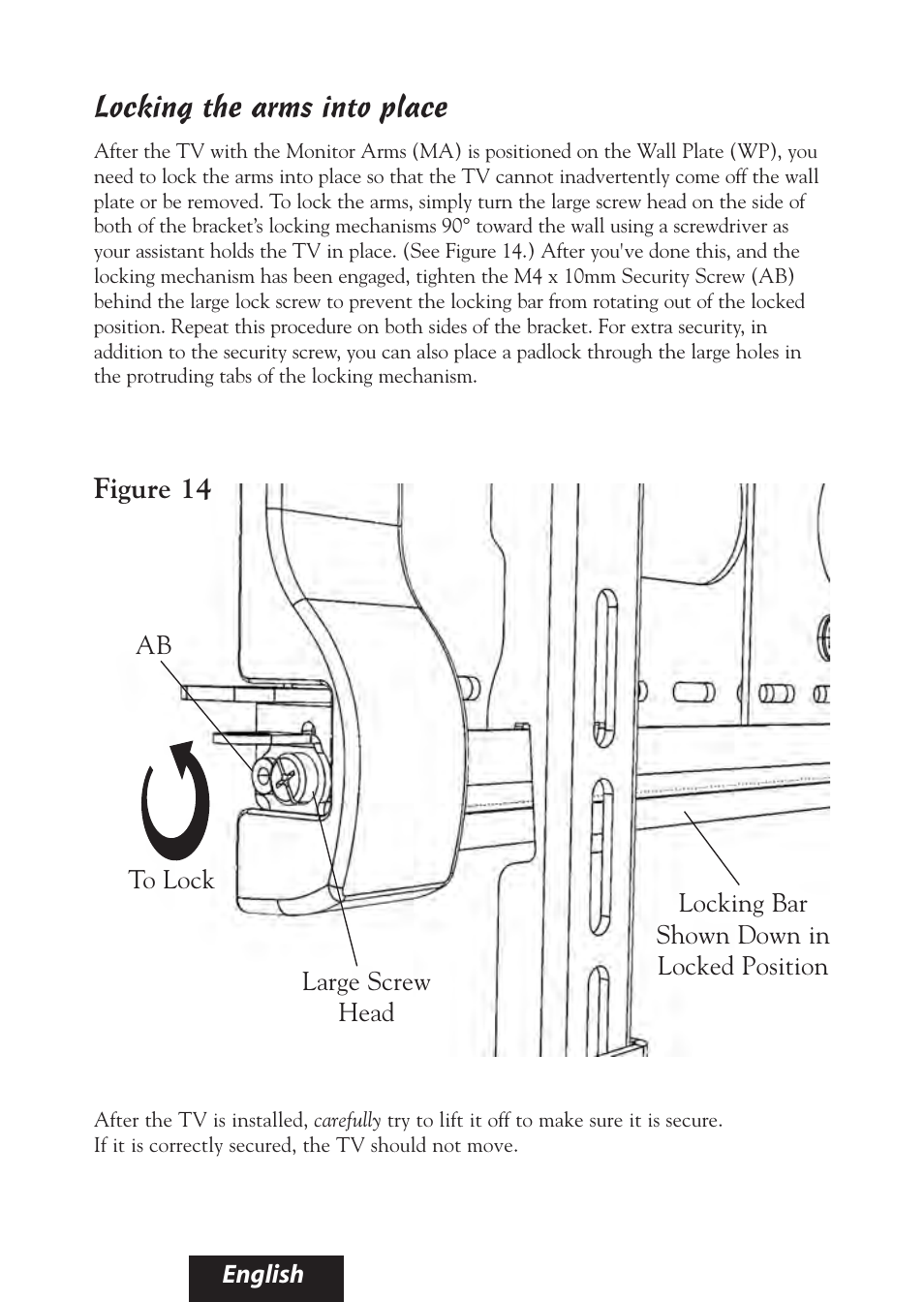 Locking the arms into place, Figure 14 | Bell'O 8325 User Manual | Page 17 / 20