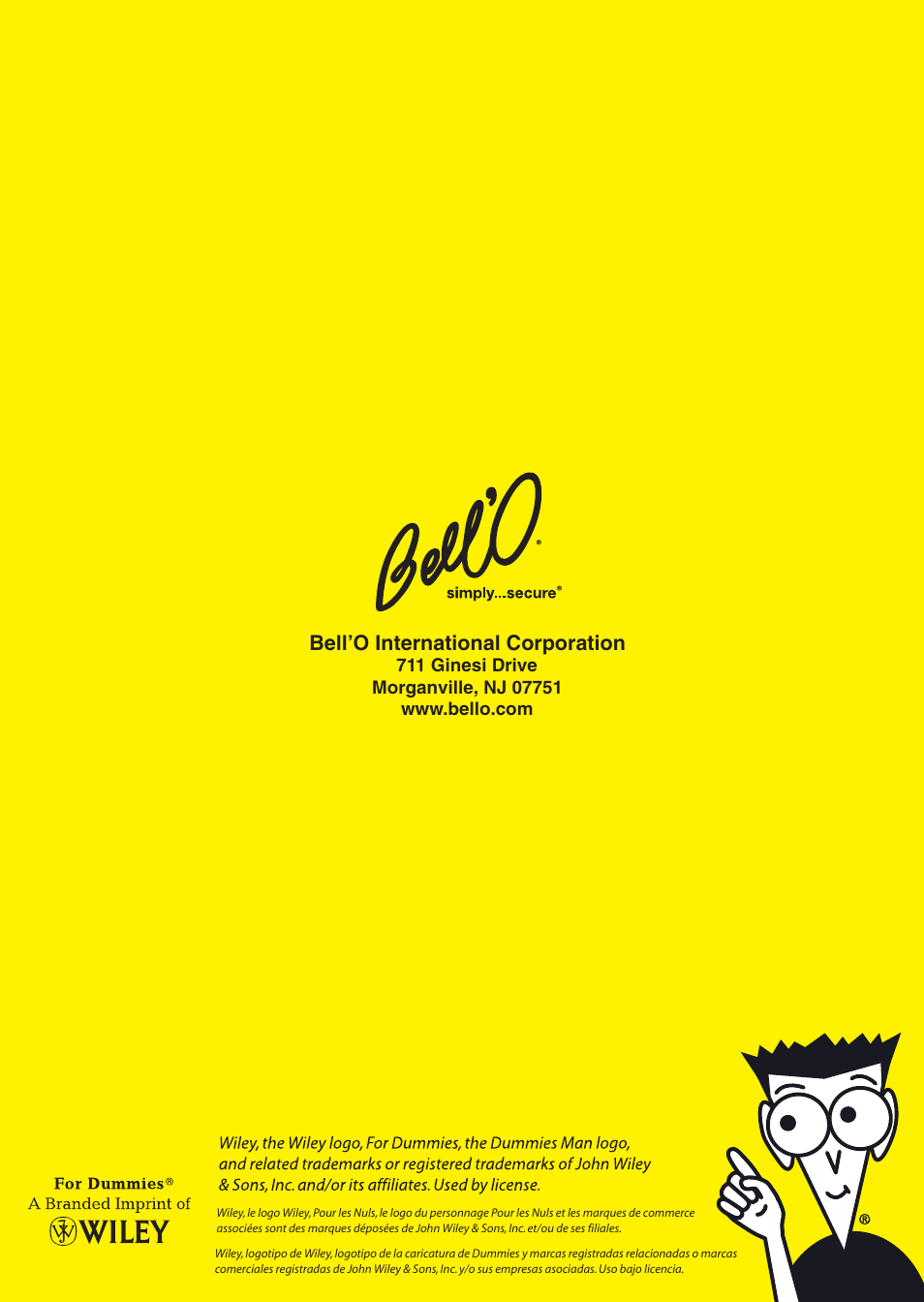 Bell’o international corporation | Bell'O 8325 User Manual | Page 20 / 20