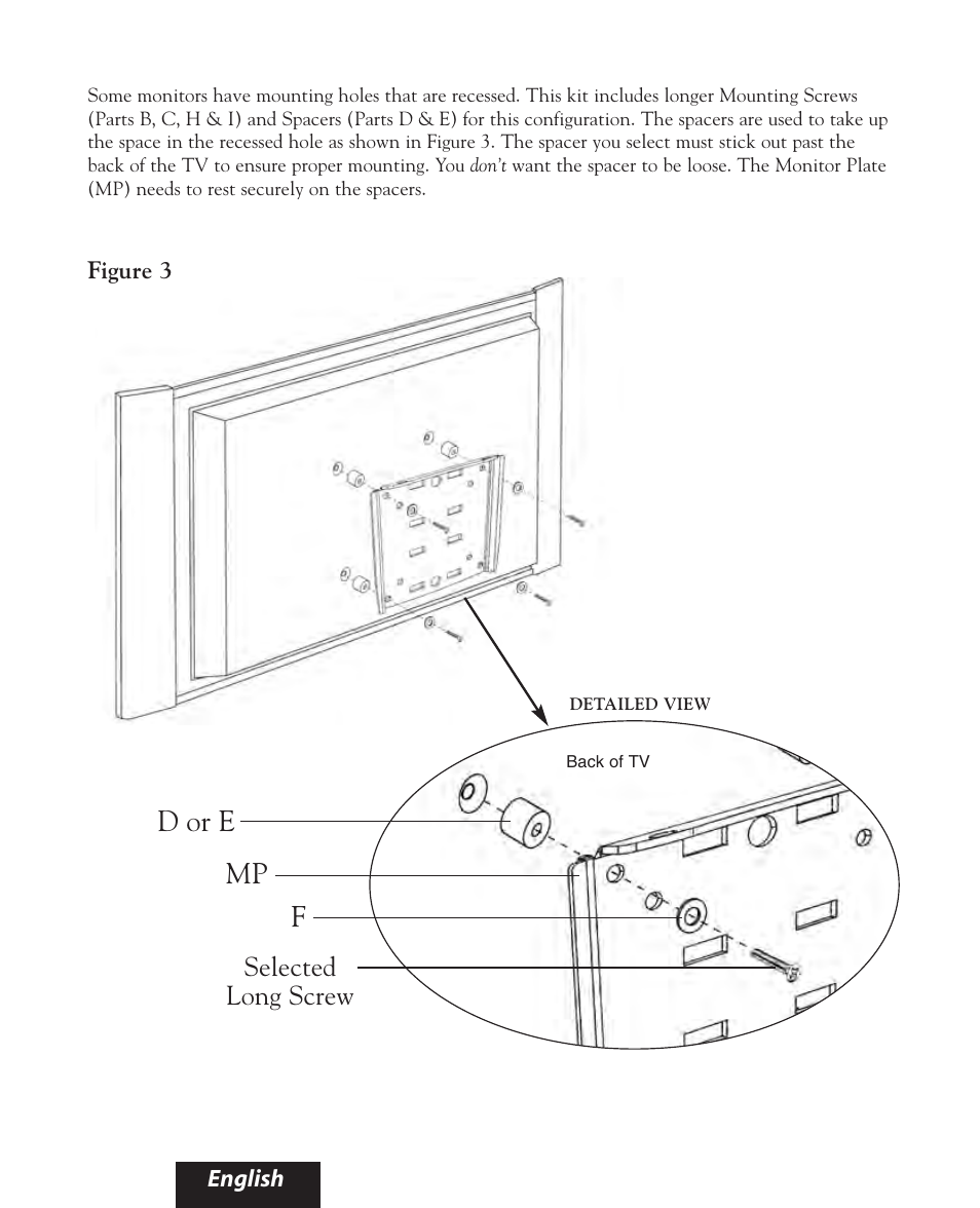 Mp d or e, Selected long screw | Bell'O 8160 User Manual | Page 8 / 21
