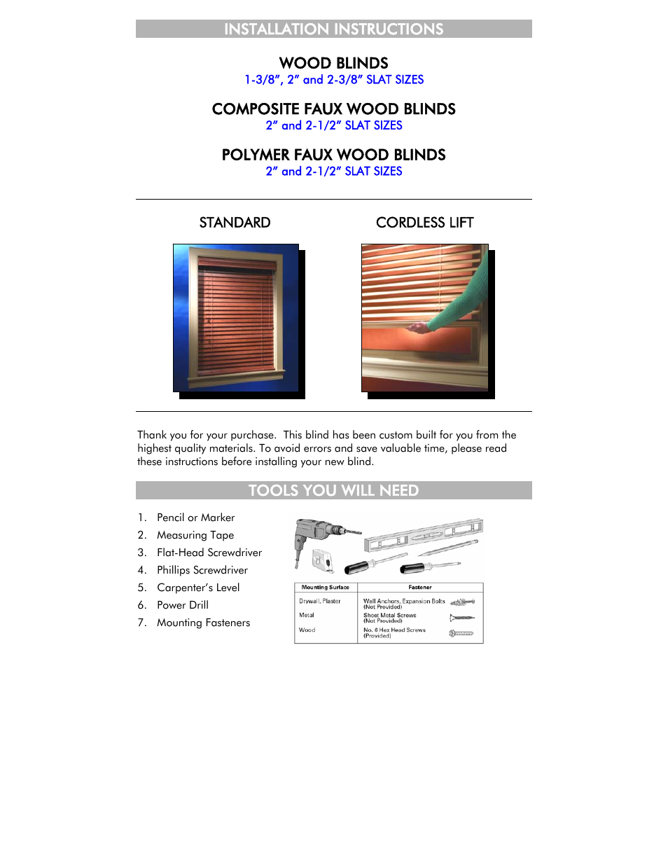 Blinds Chalet Good Housekeeping 2 Wood Blinds User Manual | 12 pages