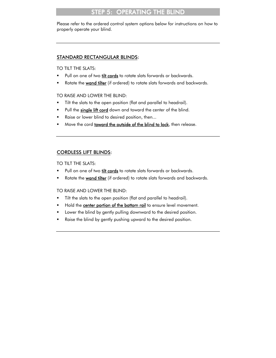 Step 5: operating the blind | Blinds Chalet Good Housekeeping 2 Wood Blinds User Manual | Page 10 / 12