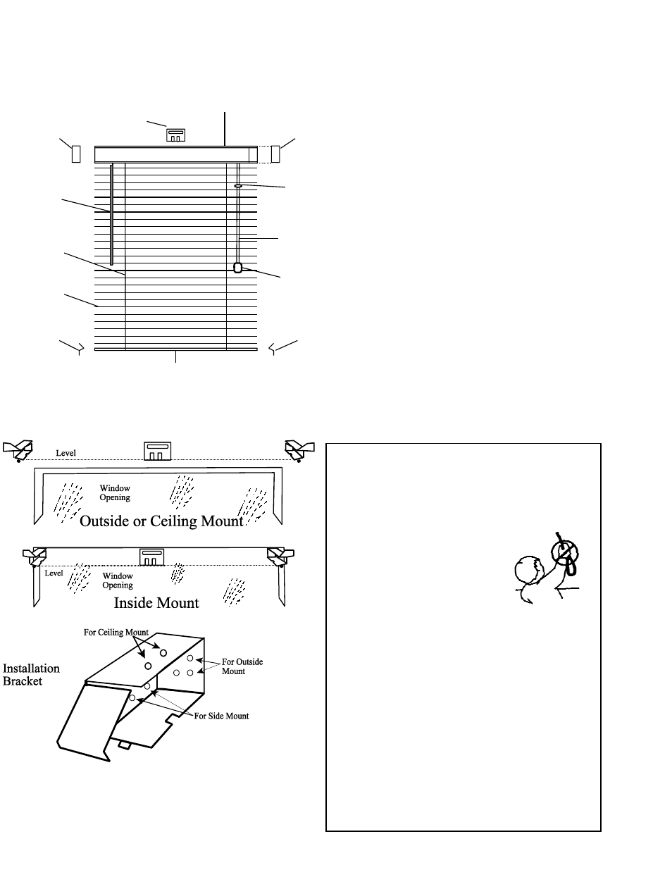 Get acquainted with your new blind, Warning, Diagram a diagram b | Blinds Chalet One Day 1 Wood Blinds User Manual | Page 2 / 2