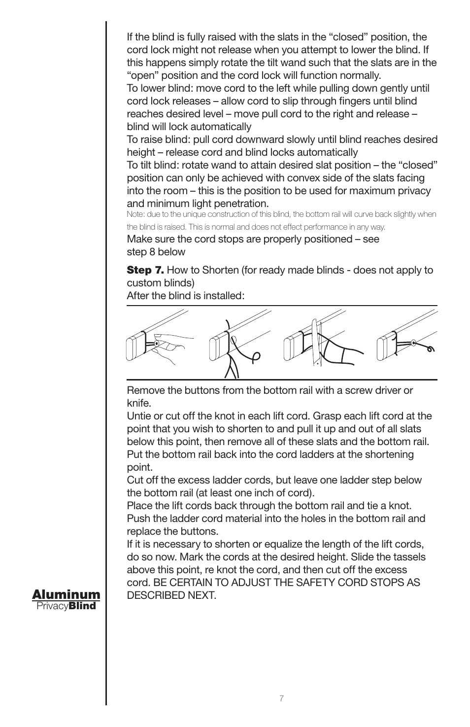 Aluminum | Blinds Chalet Privacy 1 Mini Blinds User Manual | Page 7 / 9