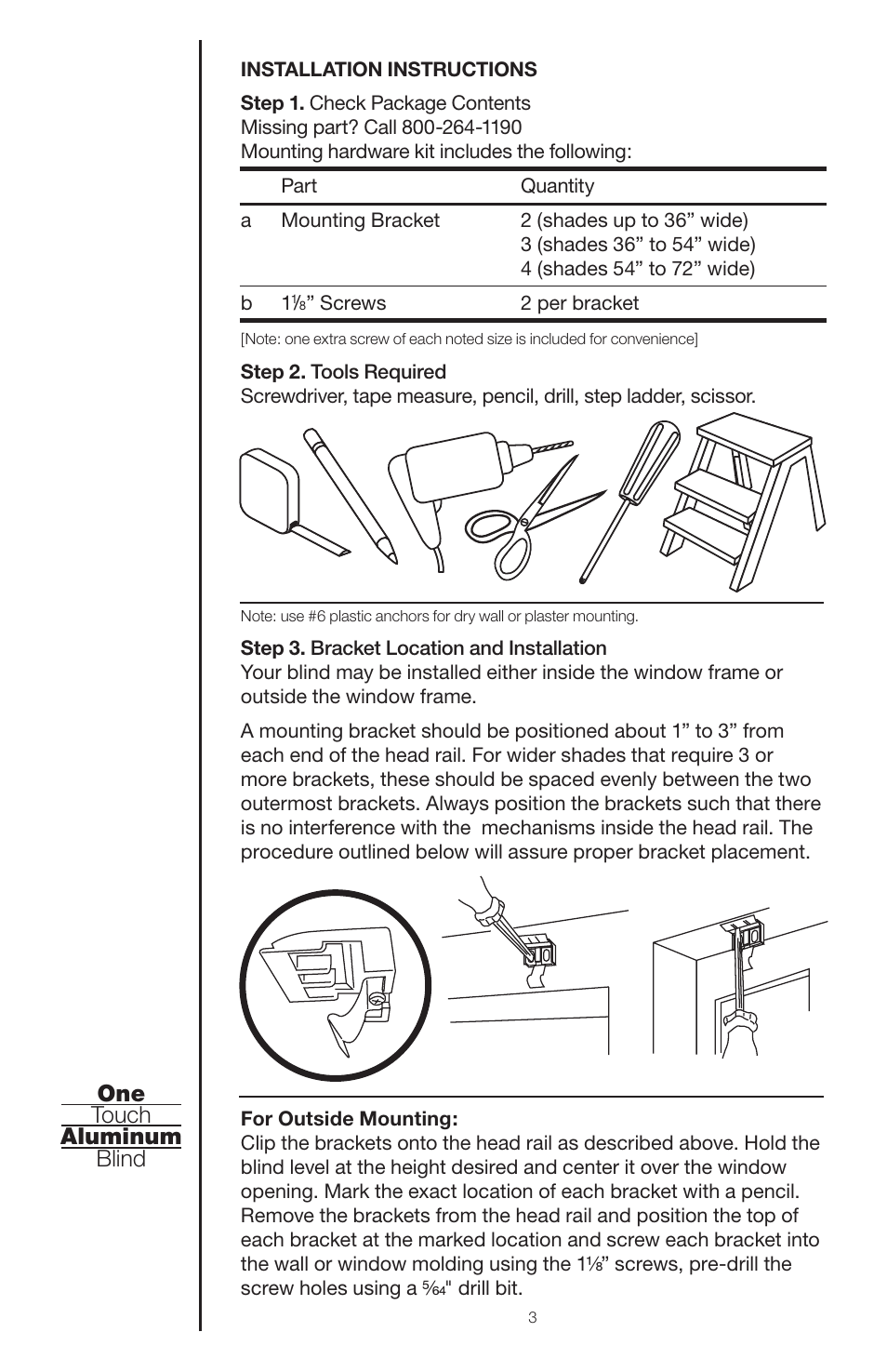 One touch aluminum blind | Blinds Chalet Elite Cordless 1 Mini Blinds User Manual | Page 3 / 6