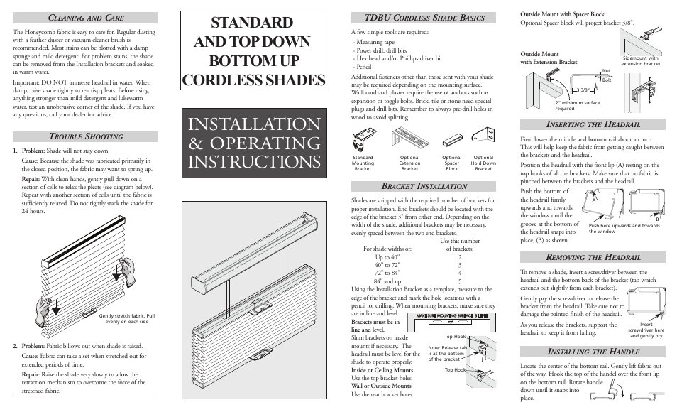 Blinds Chalet Cordless & Cordless TDBU Installation User Manual | 2 pages