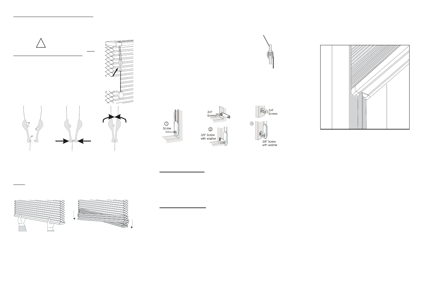 Side track, Installation instructions, Protect your children | Energy saving shade system | Blinds Chalet ComforTrack 3/8 Blackout Double Cell Shades User Manual | Page 2 / 2