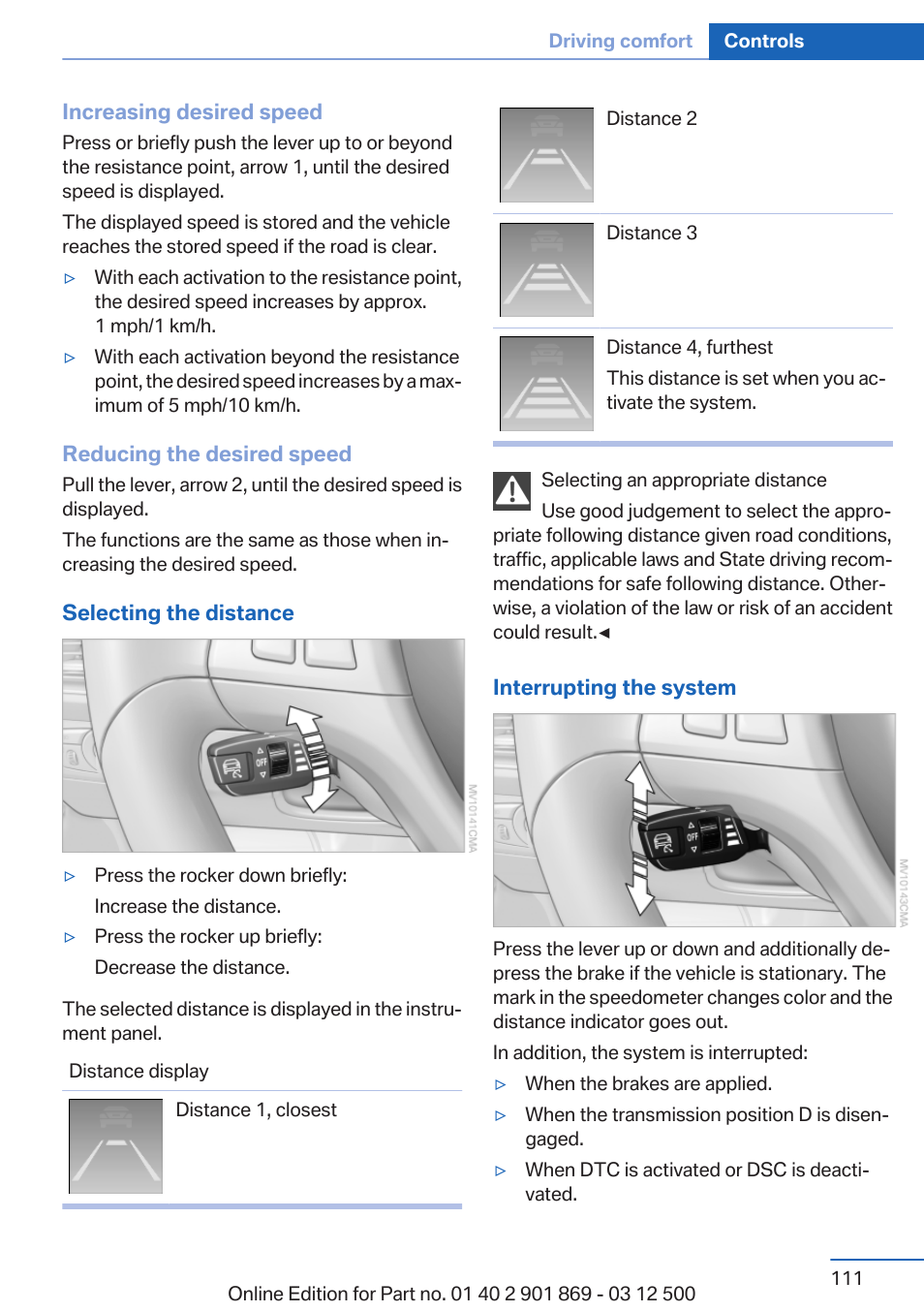 Interrupting, Ahead | BMW 2013 X5 User Manual | Page 111 / 339