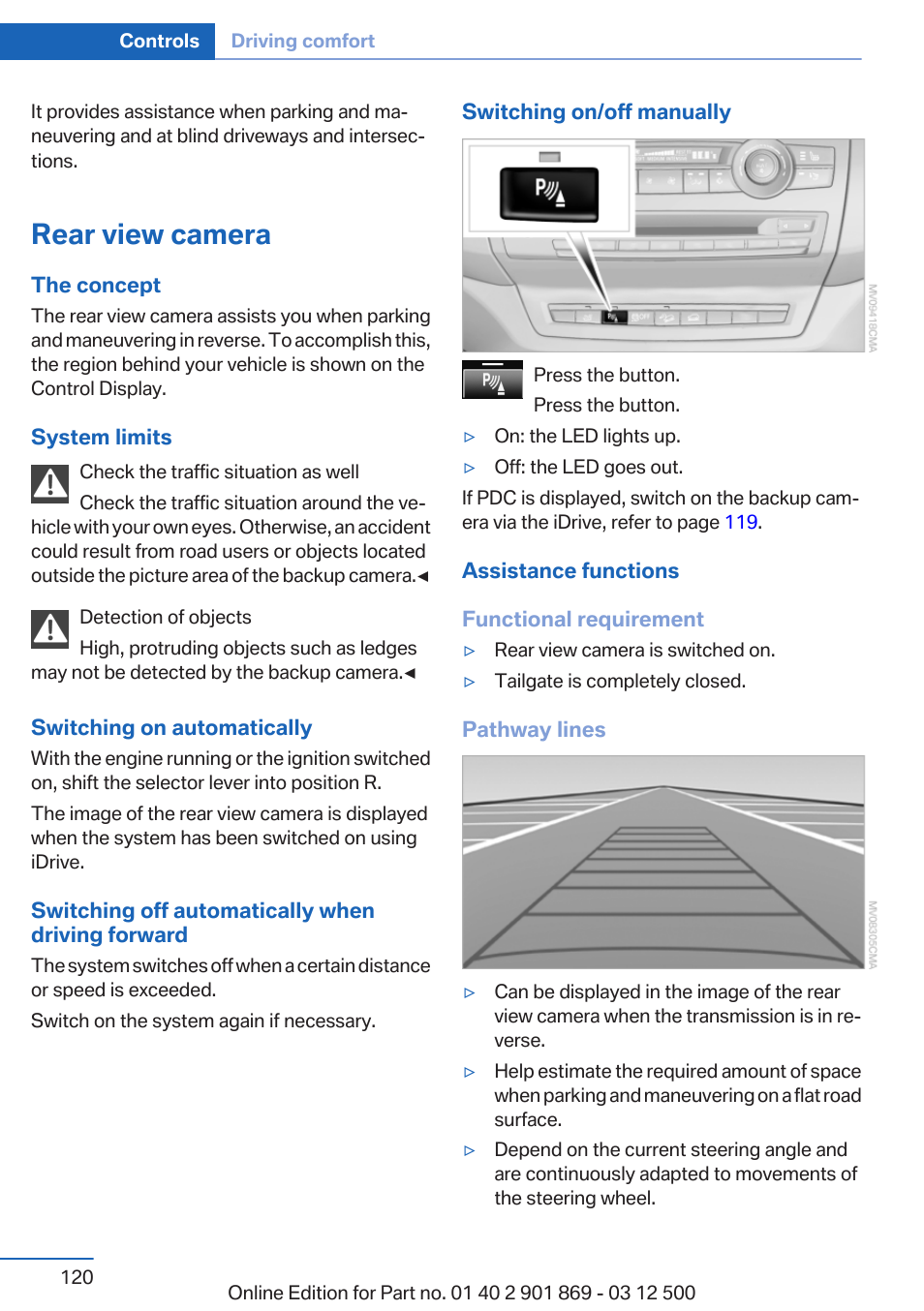 Rear view camera, Backup camera, Can be | BMW 2013 X5 User Manual | Page 120 / 339