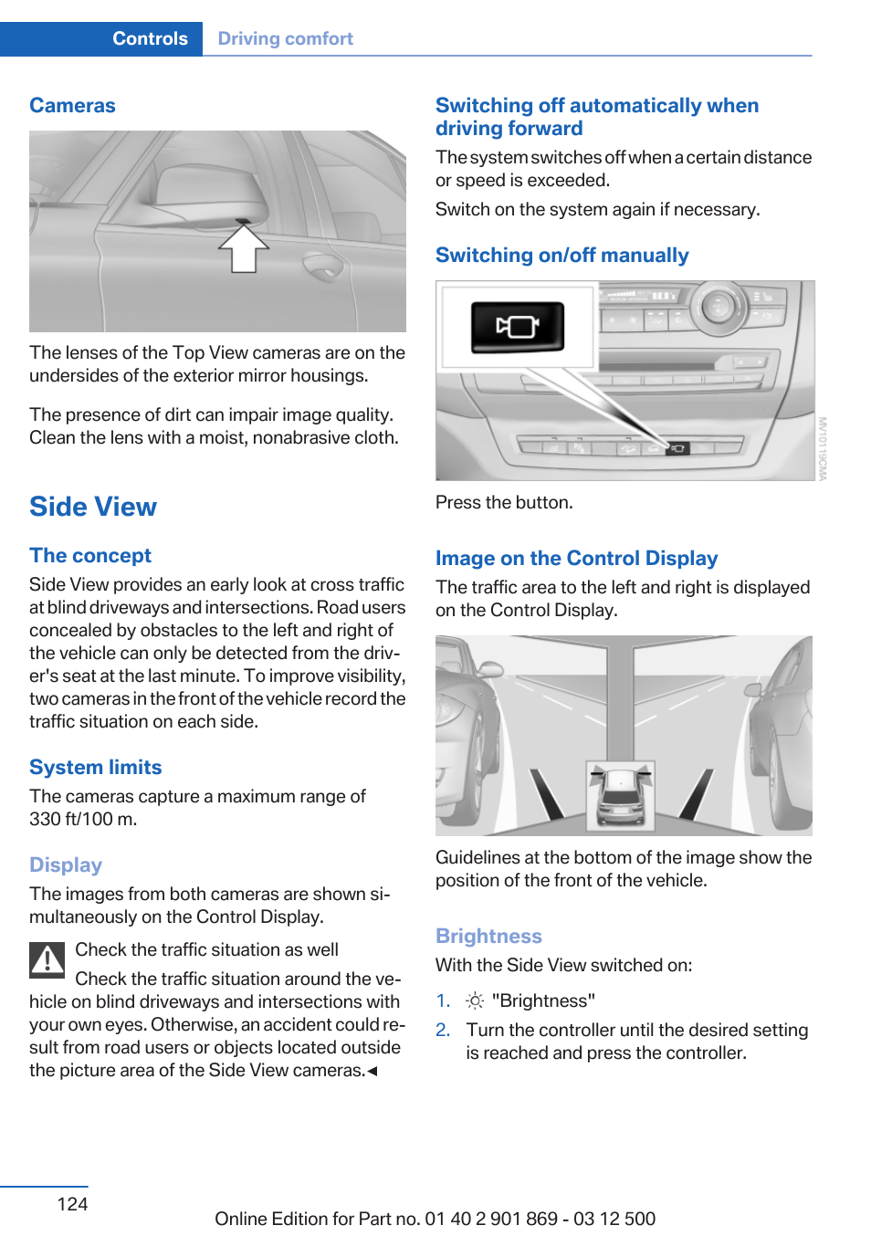 Side view | BMW 2013 X5 User Manual | Page 124 / 339