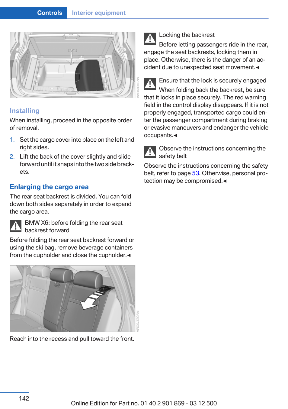 BMW 2013 X5 User Manual | Page 142 / 339