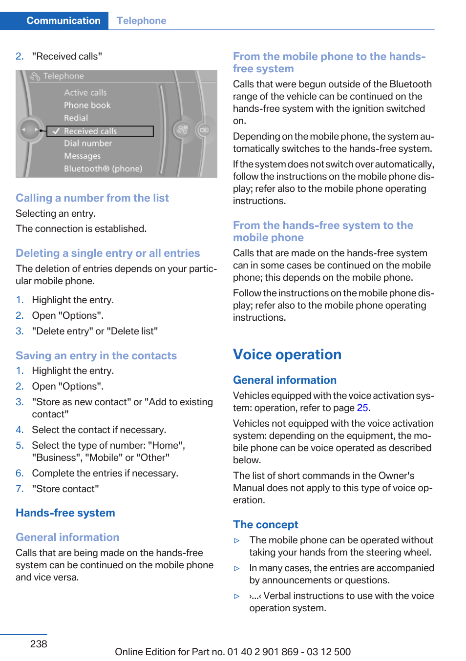 Voice operation | BMW 2013 X5 User Manual | Page 238 / 339