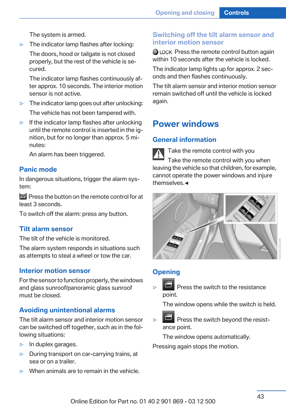 Power windows | BMW 2013 X5 User Manual | Page 43 / 339