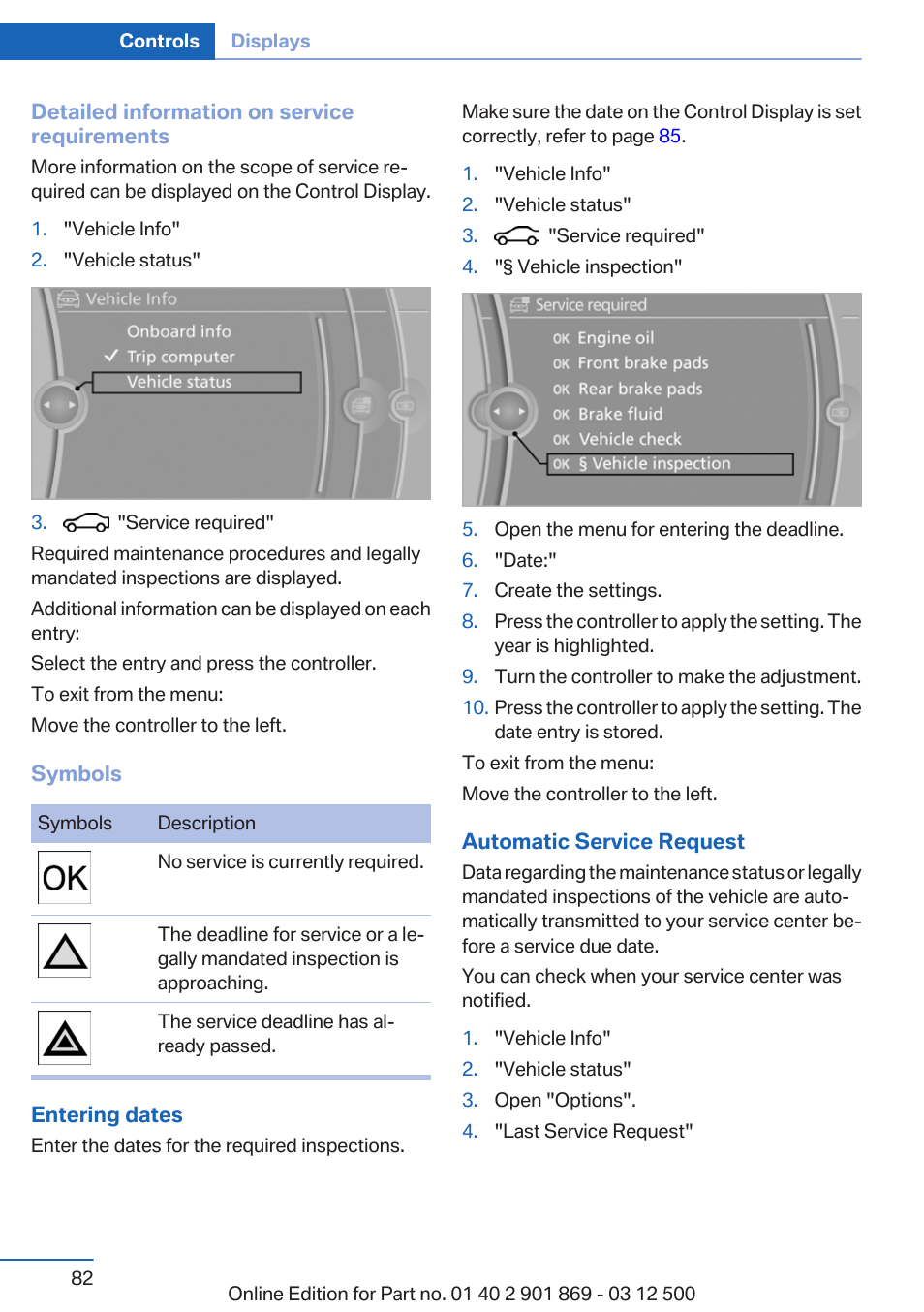 BMW 2013 X5 User Manual | Page 82 / 339