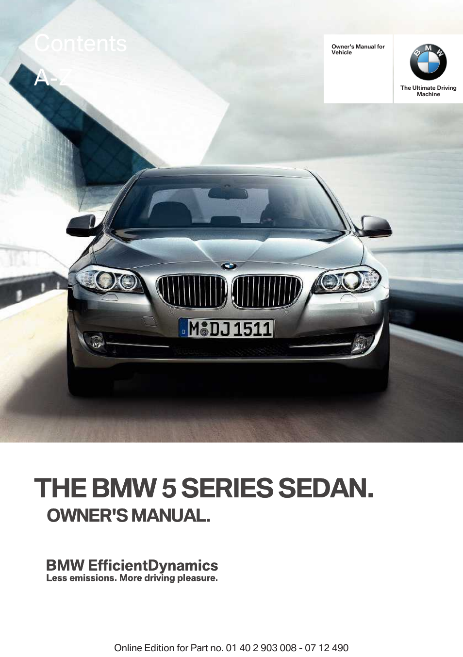 BMW 2013 5 Series User Manual | 252 pages