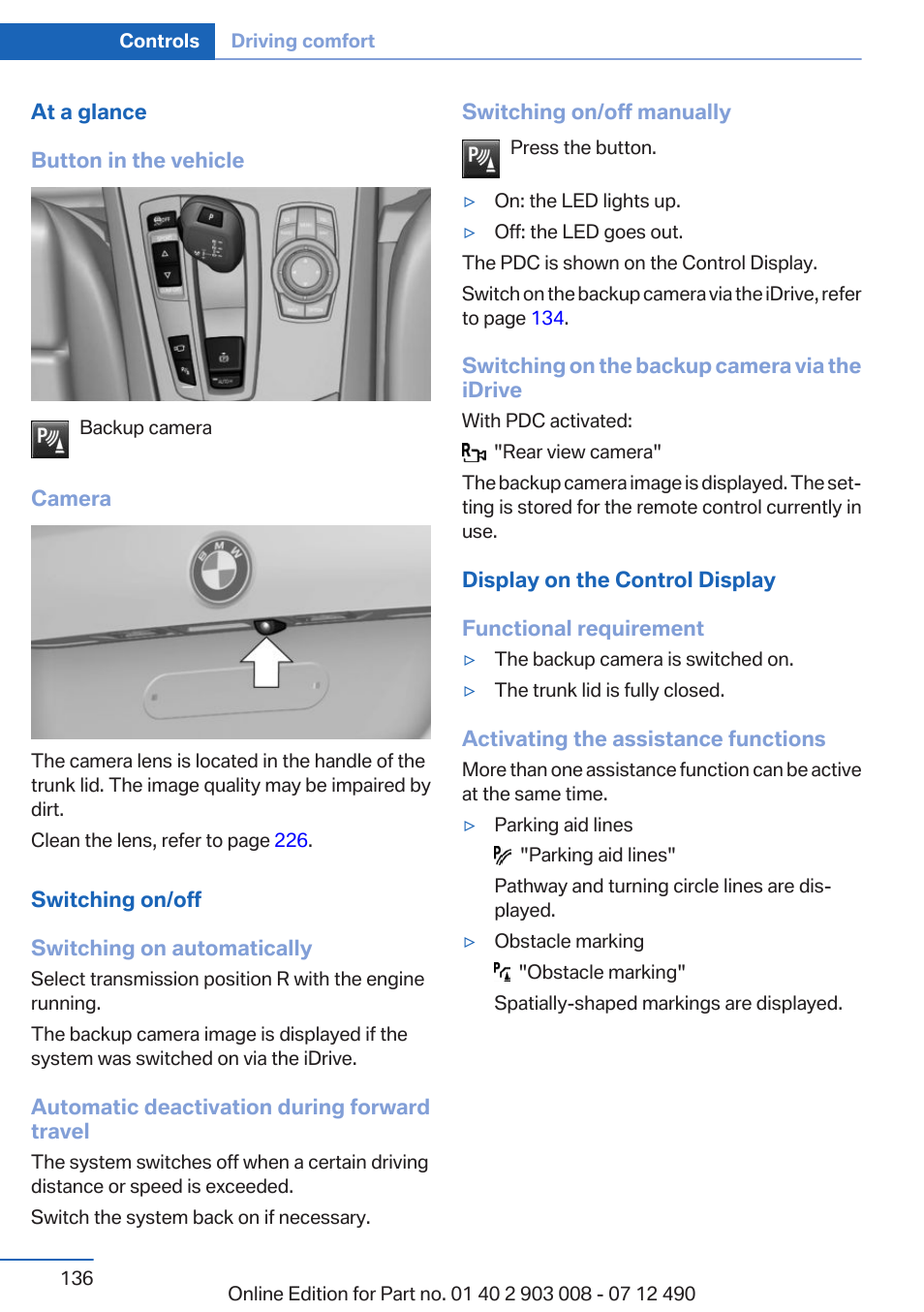 BMW 2013 5 Series User Manual | Page 136 / 252