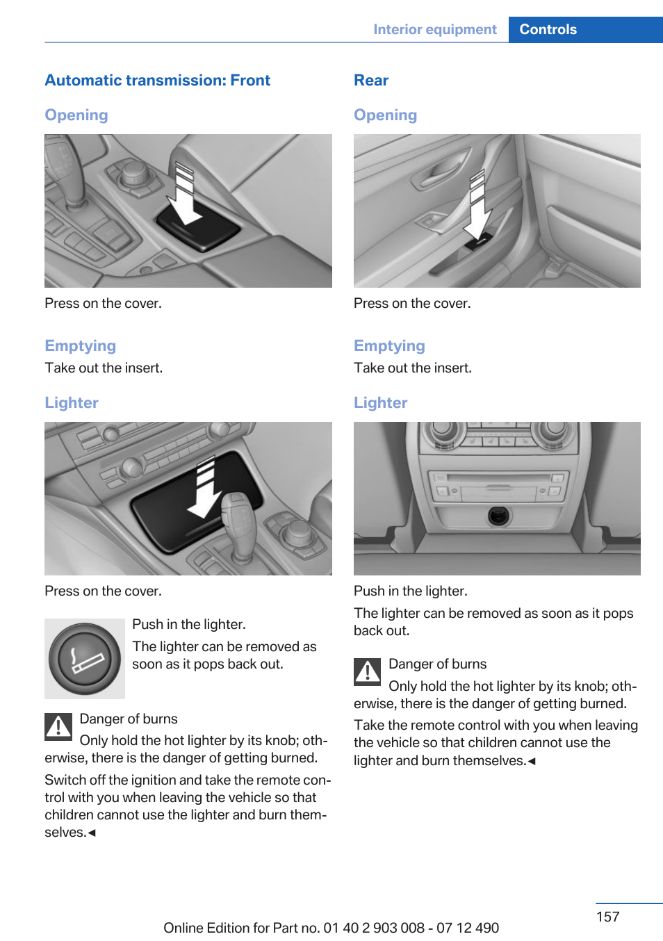 BMW 2013 5 Series User Manual | Page 157 / 252