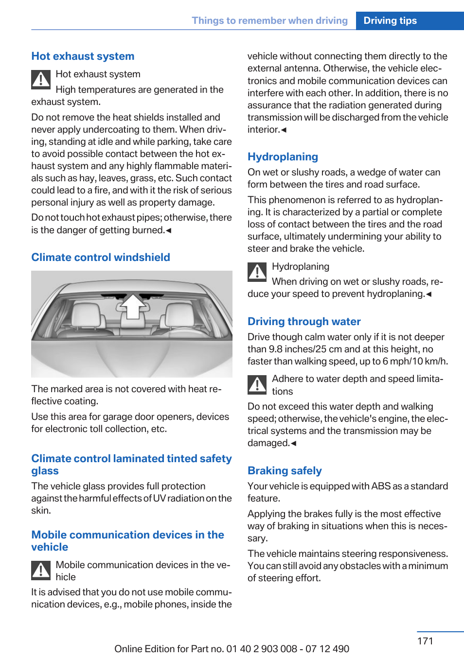 BMW 2013 5 Series User Manual | Page 171 / 252