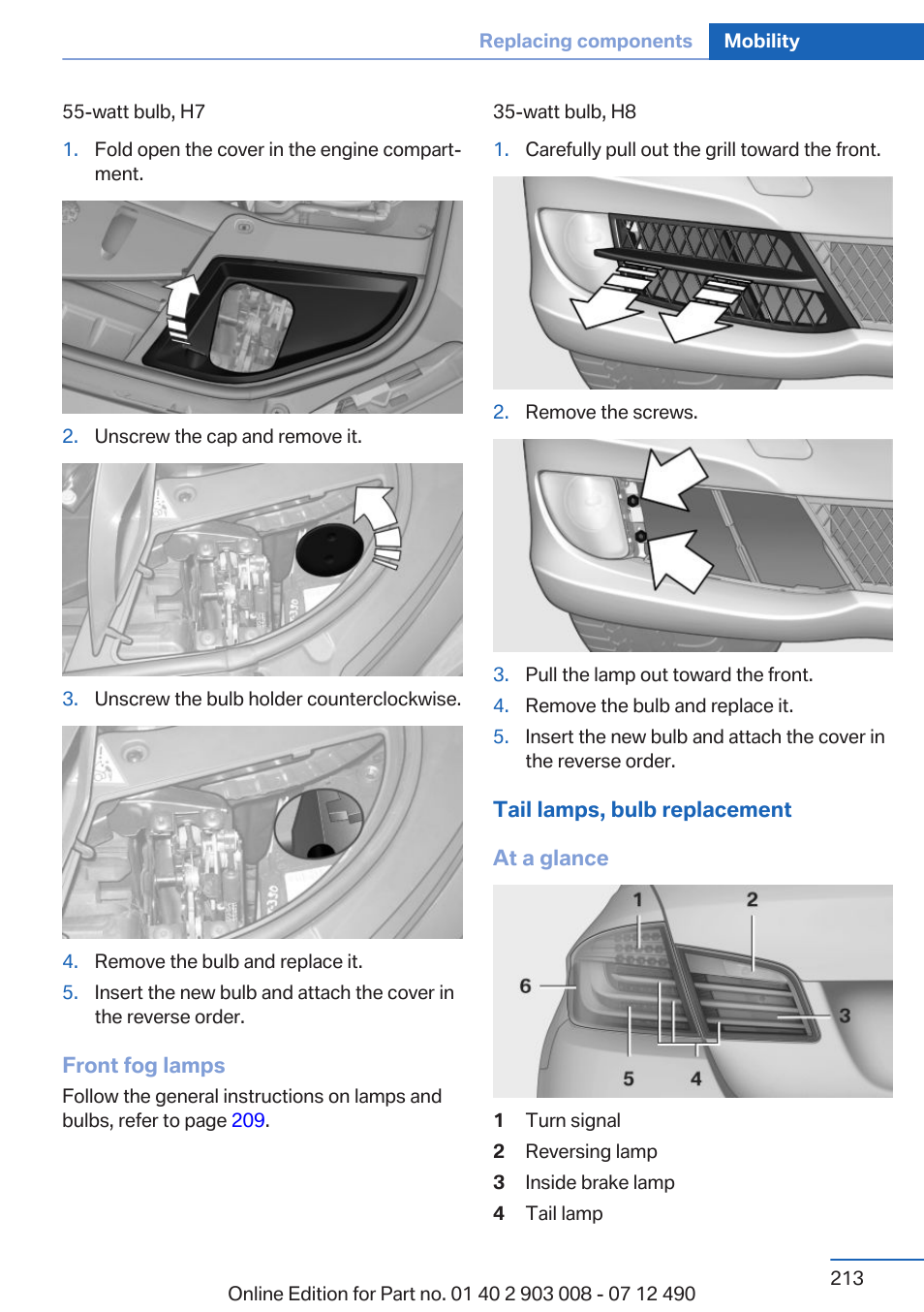 BMW 2013 5 Series User Manual | Page 213 / 252