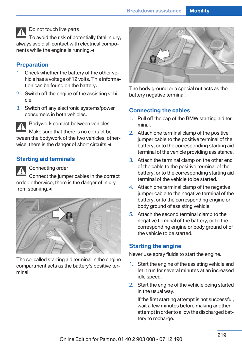 BMW 2013 5 Series User Manual | Page 219 / 252