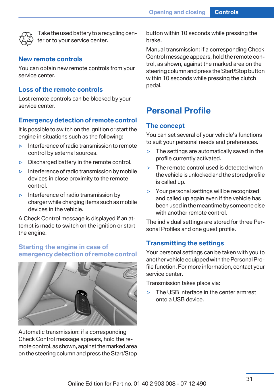 Personal profile | BMW 2013 5 Series User Manual | Page 31 / 252