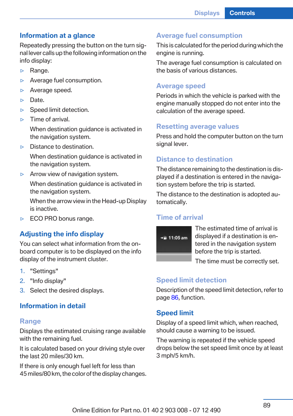 BMW 2013 5 Series User Manual | Page 89 / 252