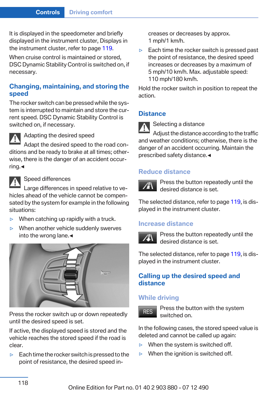 Increase distance | BMW 2013 3 Series User Manual | Page 118 / 242