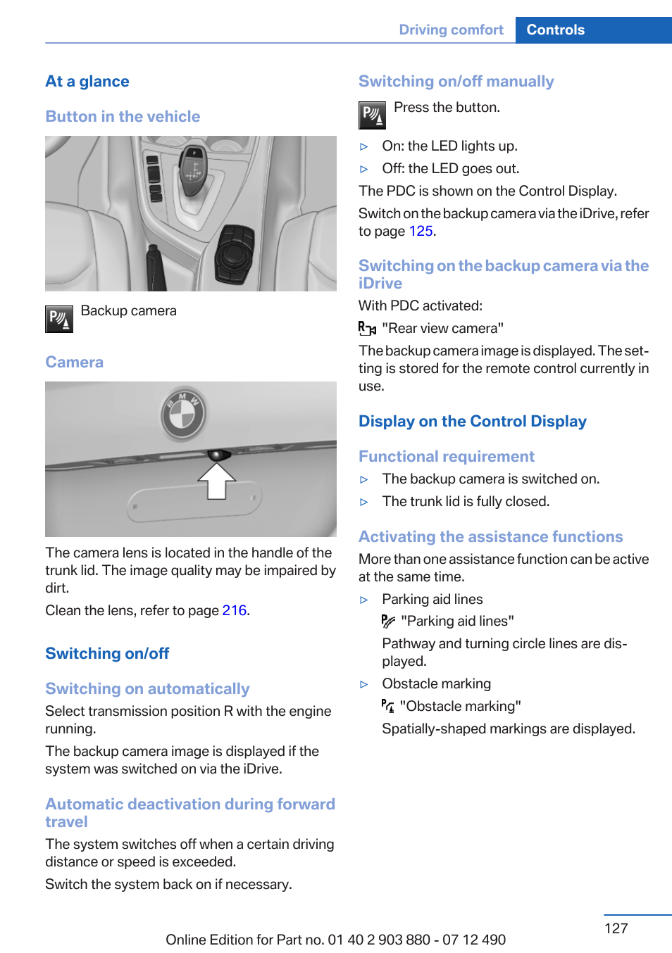 BMW 2013 3 Series User Manual | Page 127 / 242