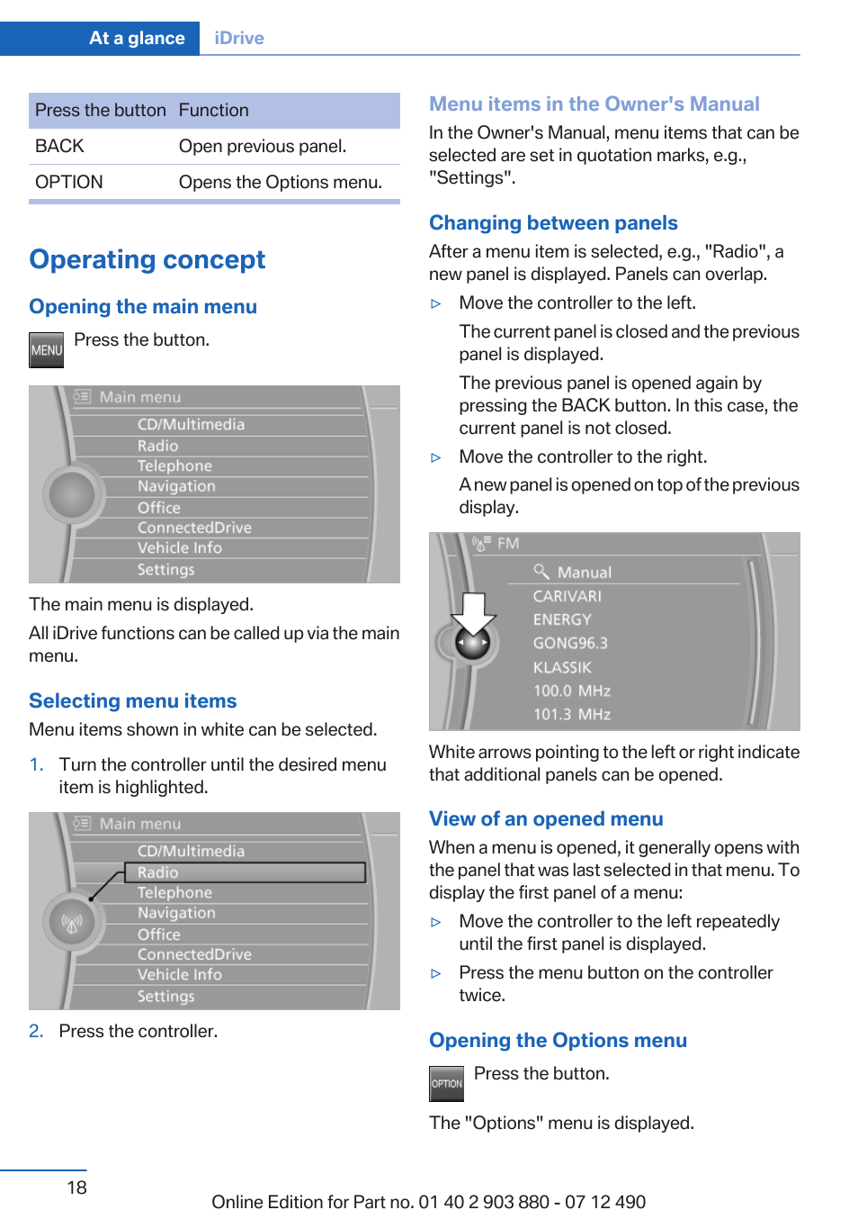 Operating concept | BMW 2013 3 Series User Manual | Page 18 / 242