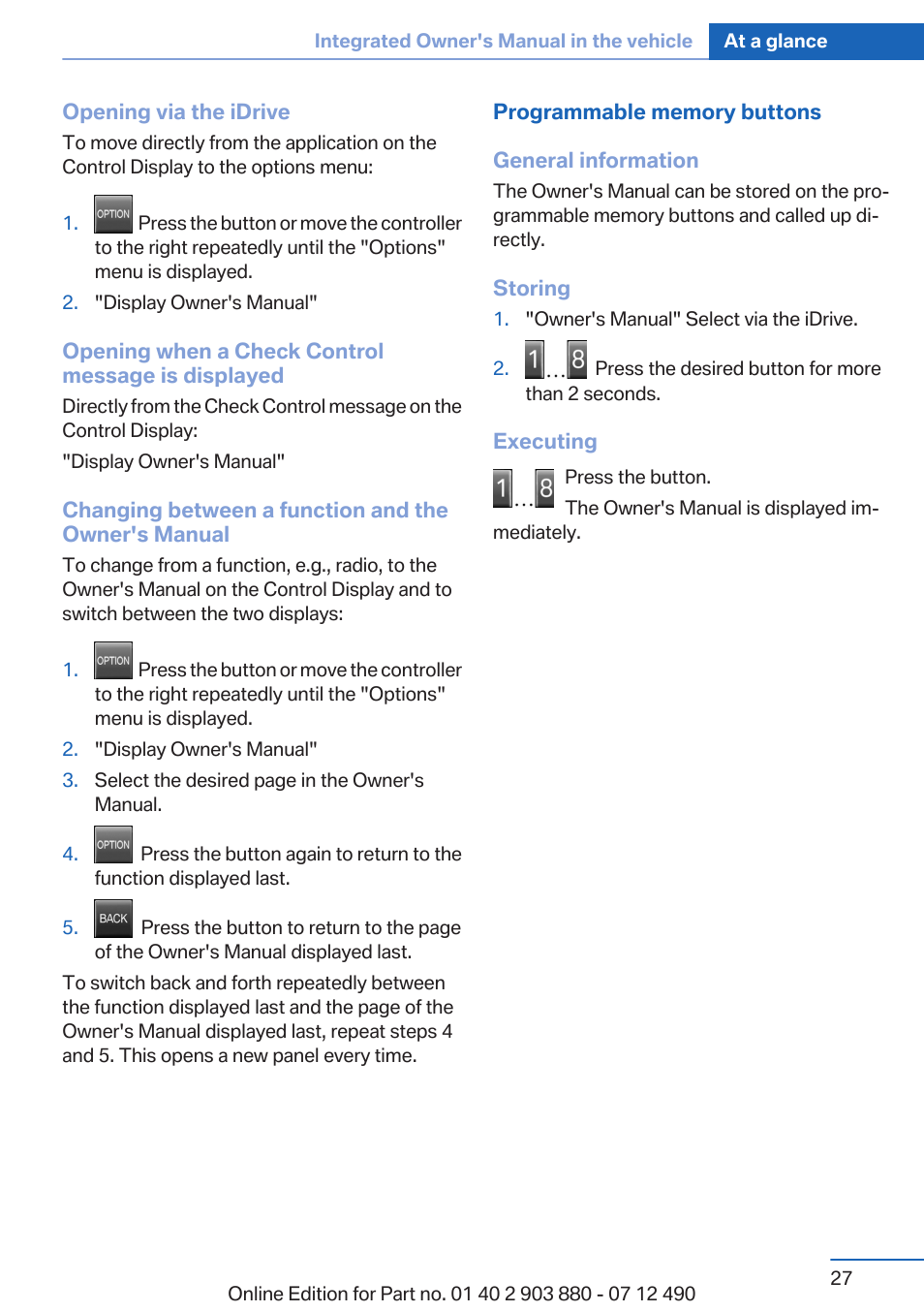 BMW 2013 3 Series User Manual | Page 27 / 242