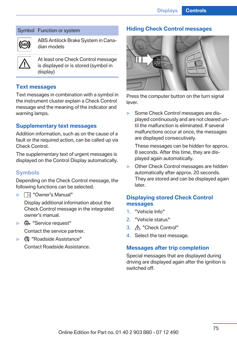 BMW 2013 3 Series User Manual | Page 75 / 242