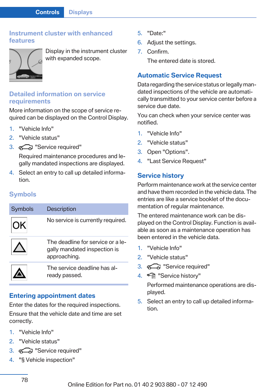 BMW 2013 3 Series User Manual | Page 78 / 242