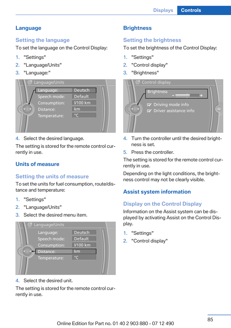 BMW 2013 3 Series User Manual | Page 85 / 242