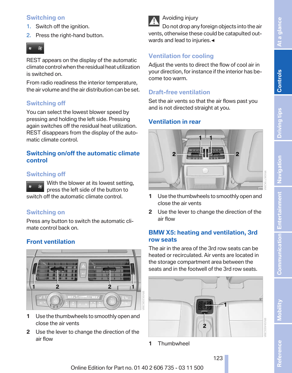 BMW 2012 X6M User Manual | Page 123 / 317