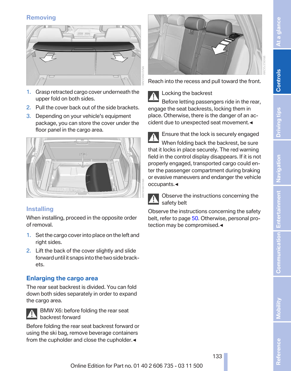 BMW 2012 X6M User Manual | Page 133 / 317