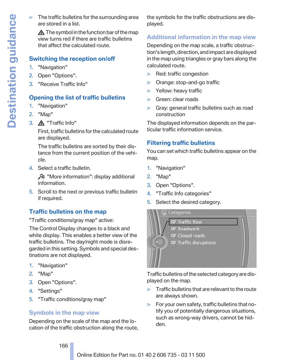 Destination guidance | BMW 2012 X6M User Manual | Page 166 / 317