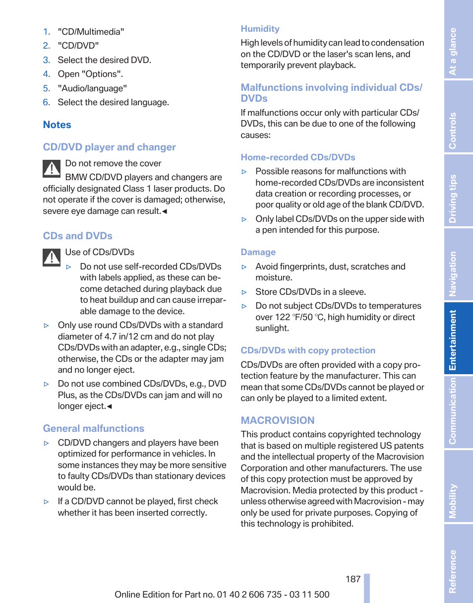 BMW 2012 X6M User Manual | Page 187 / 317