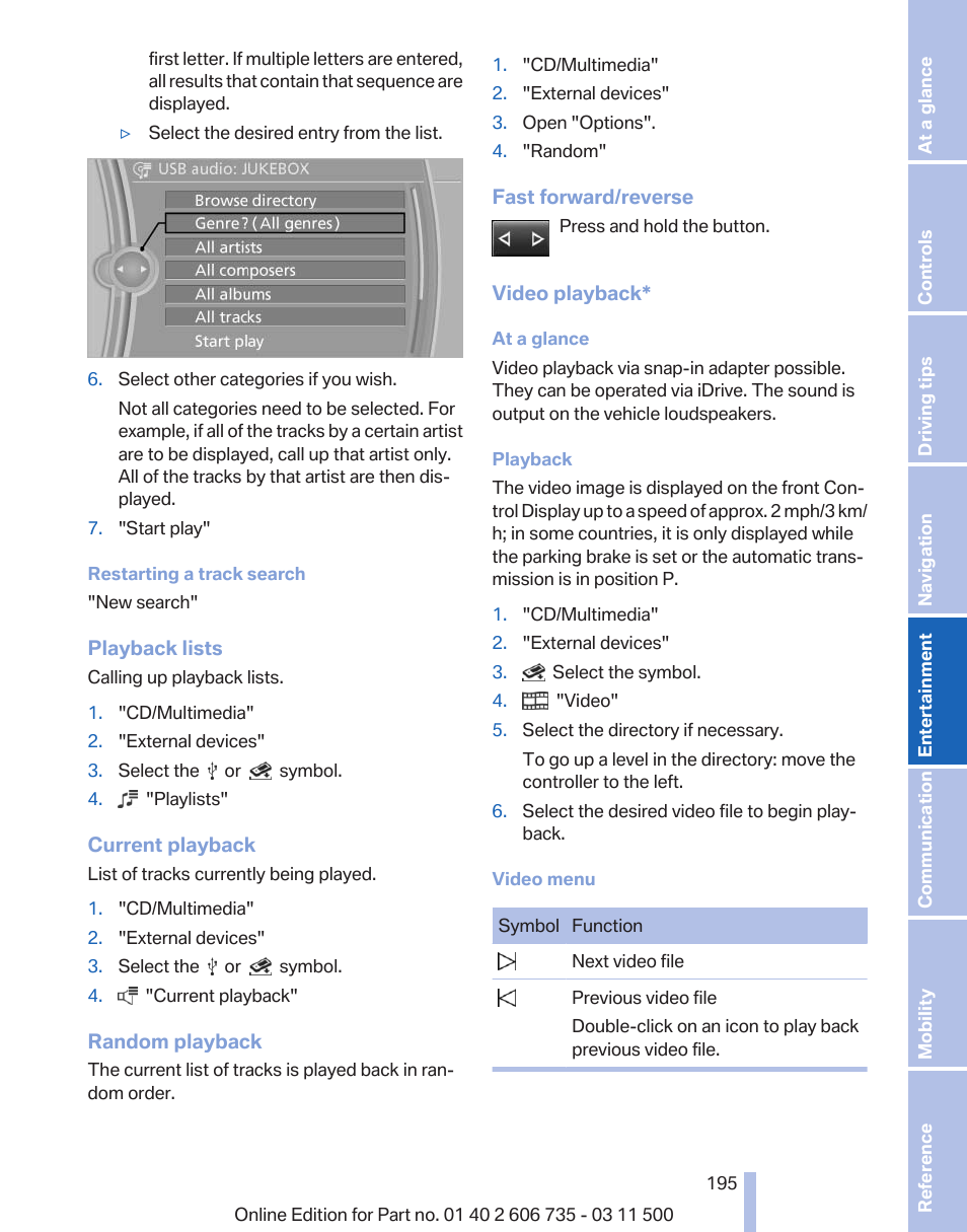 BMW 2012 X6M User Manual | Page 195 / 317