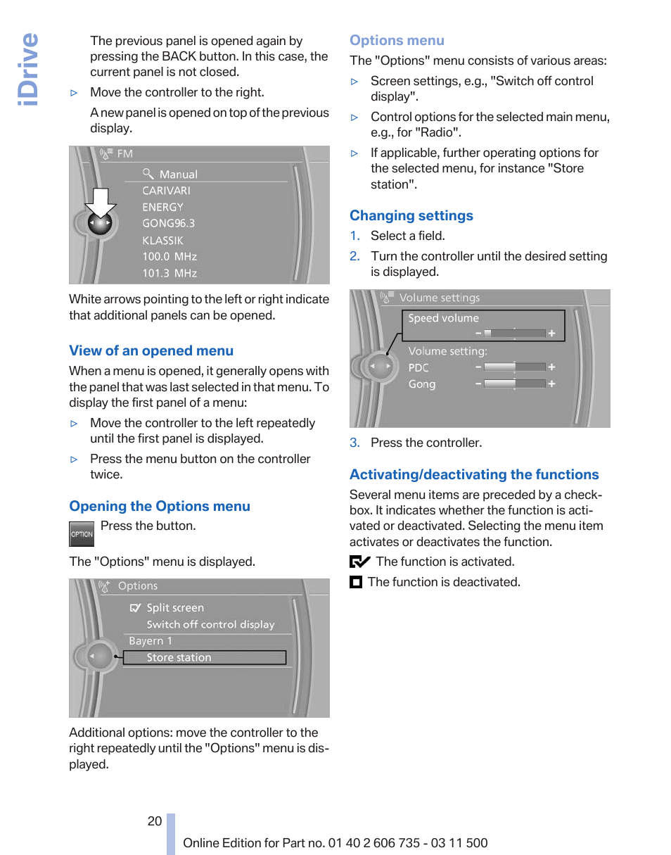 Idrive | BMW 2012 X6M User Manual | Page 20 / 317