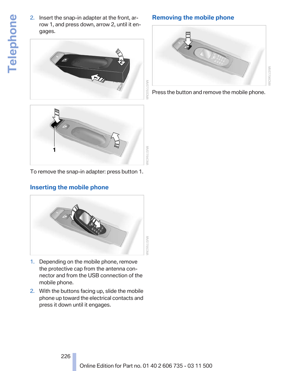 Telephone | BMW 2012 X6M User Manual | Page 226 / 317