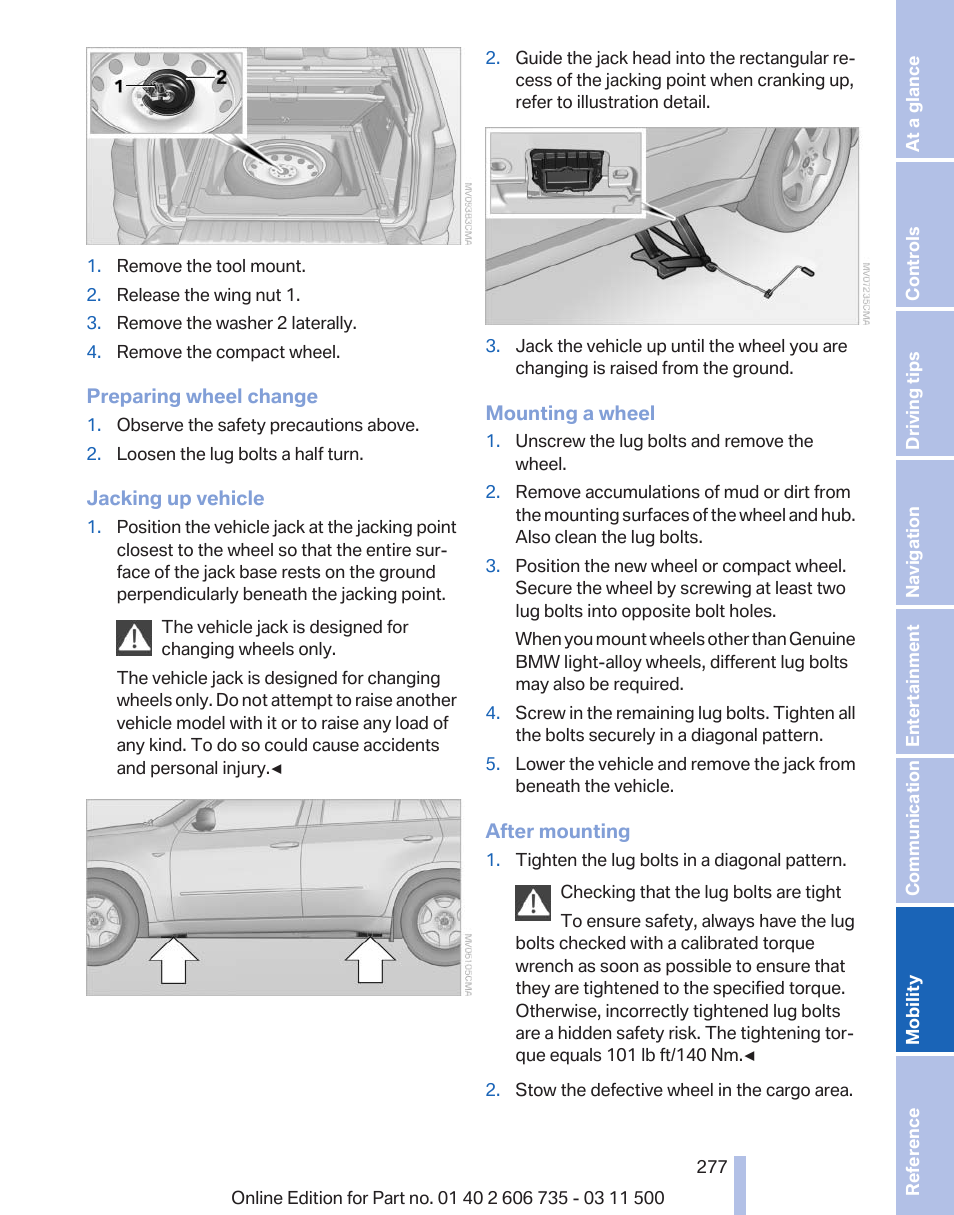 BMW 2012 X6M User Manual | Page 277 / 317