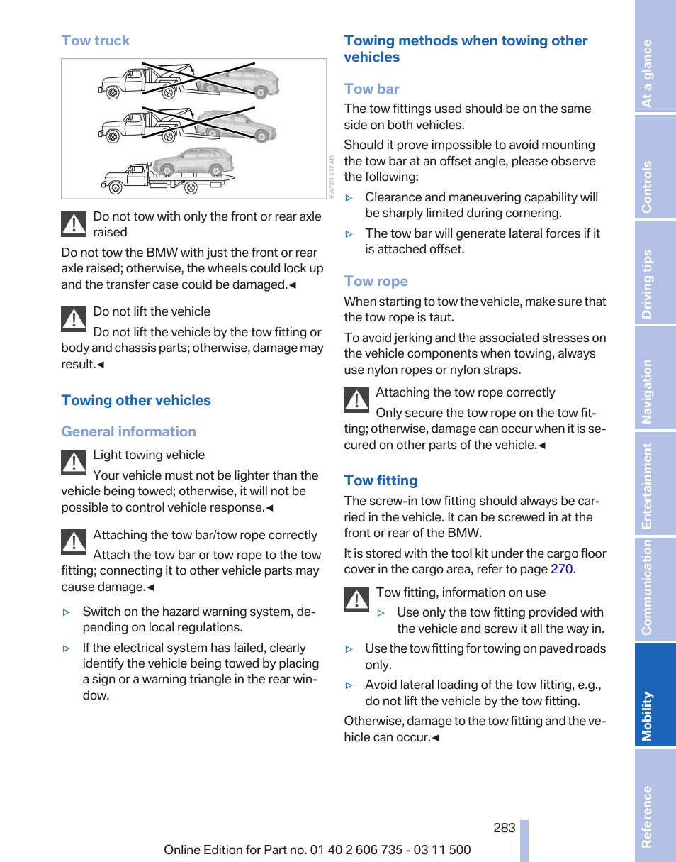 BMW 2012 X6M User Manual | Page 283 / 317