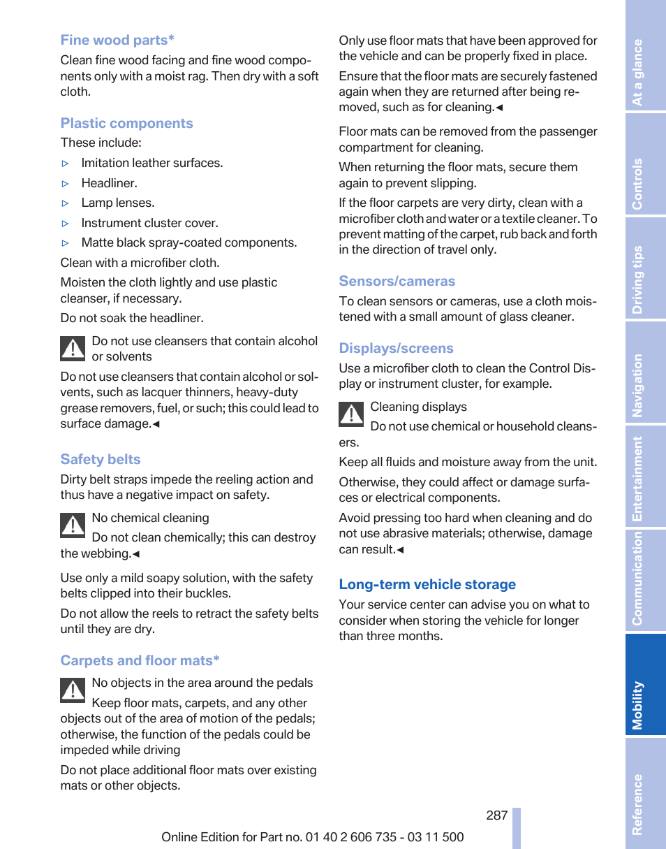 BMW 2012 X6M User Manual | Page 287 / 317