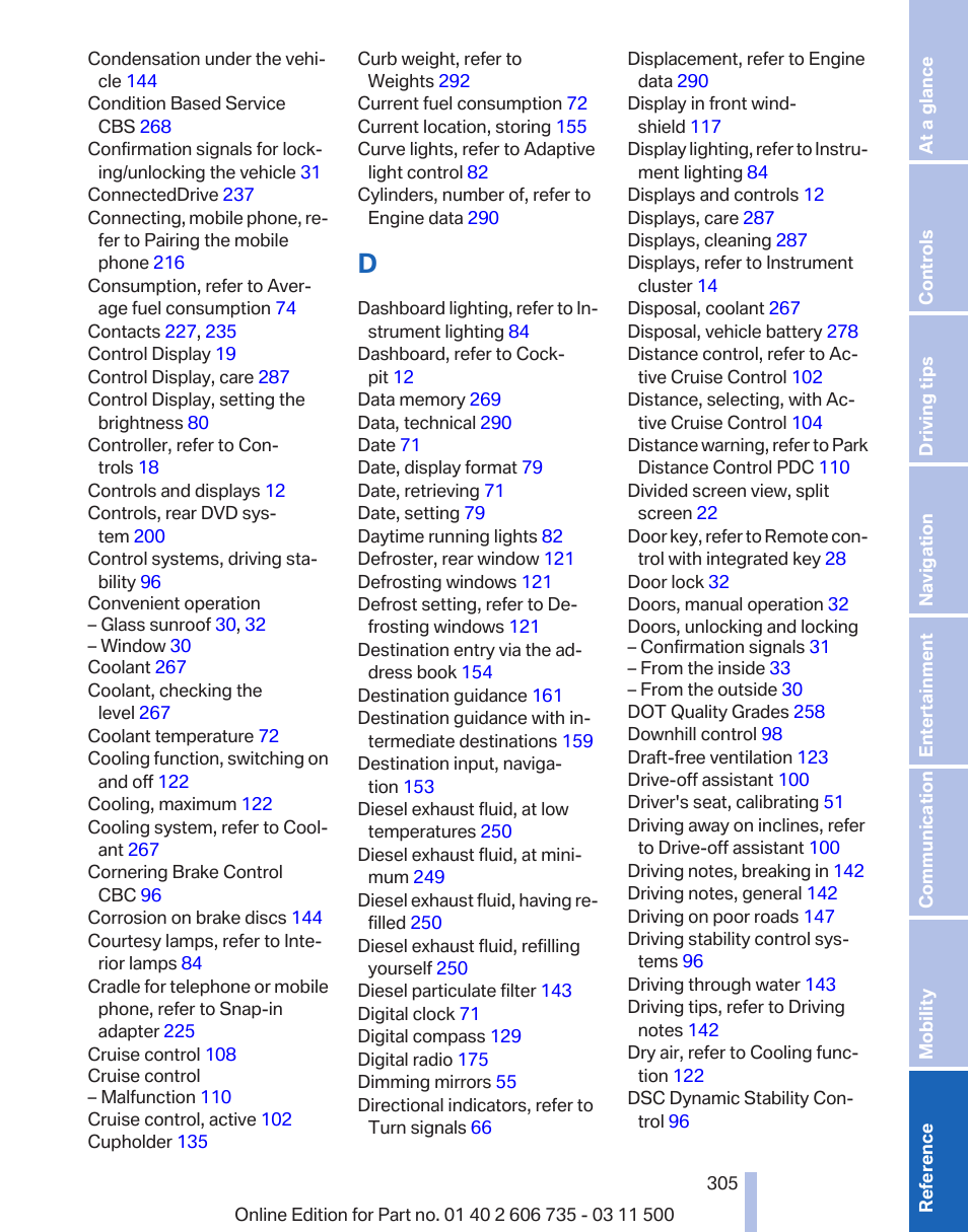 BMW 2012 X6M User Manual | Page 305 / 317