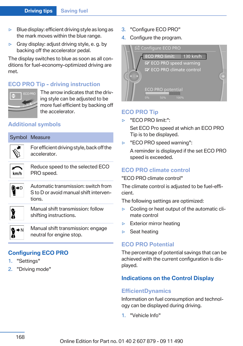 BMW 2012 5 Series User Manual | Page 168 / 335