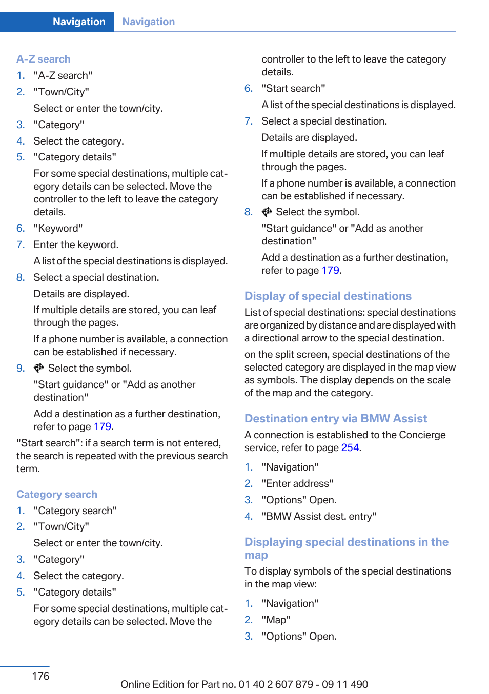 BMW 2012 5 Series User Manual | Page 176 / 335