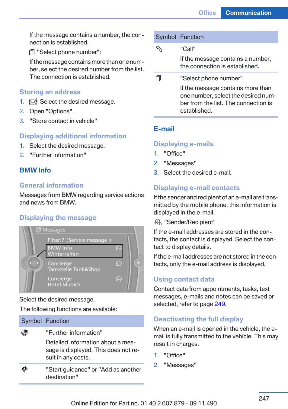 BMW 2012 5 Series User Manual | Page 247 / 335