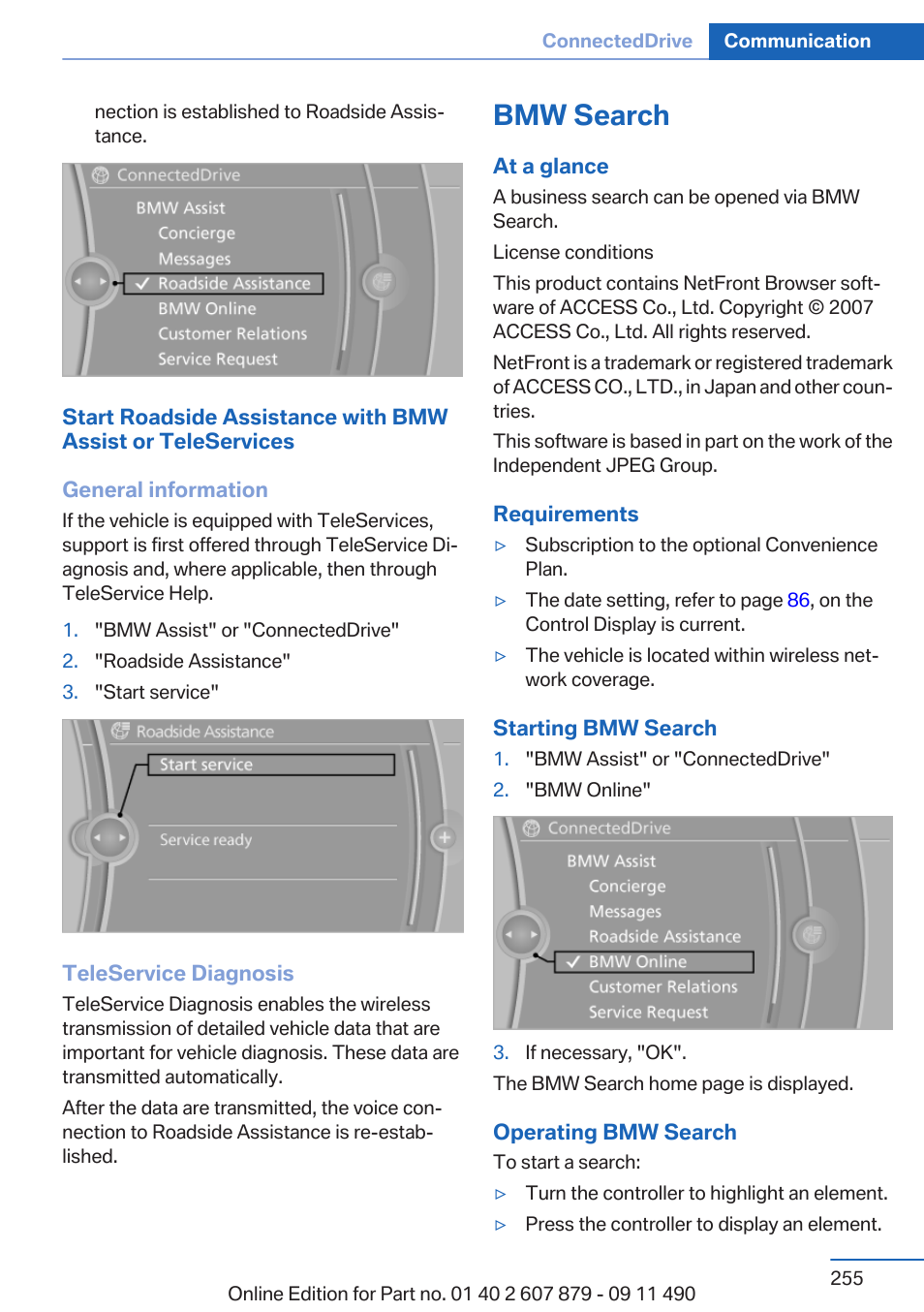 Bmw search | BMW 2012 5 Series User Manual | Page 255 / 335