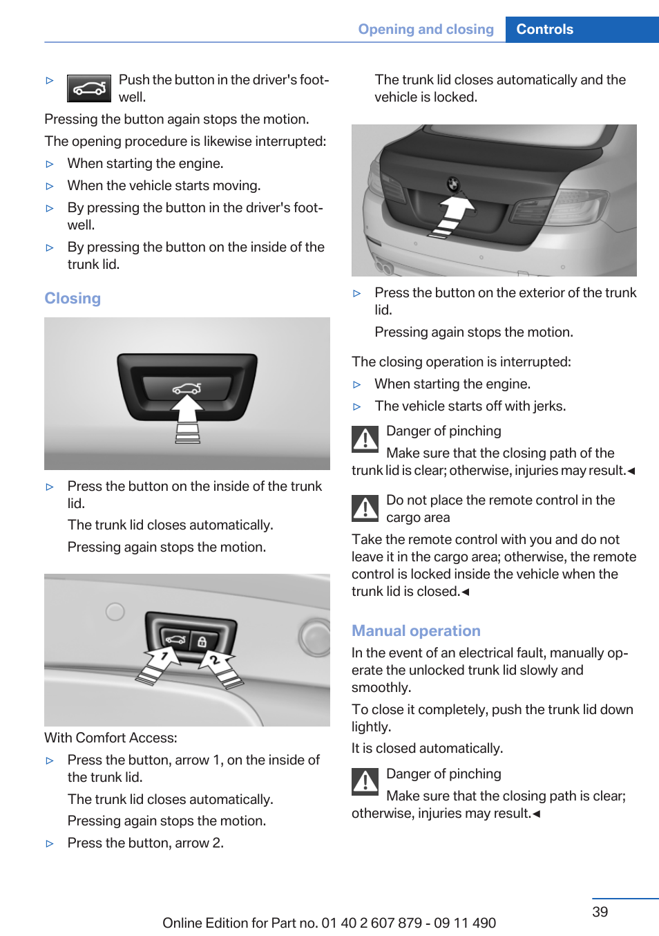 BMW 2012 5 Series User Manual | Page 39 / 335