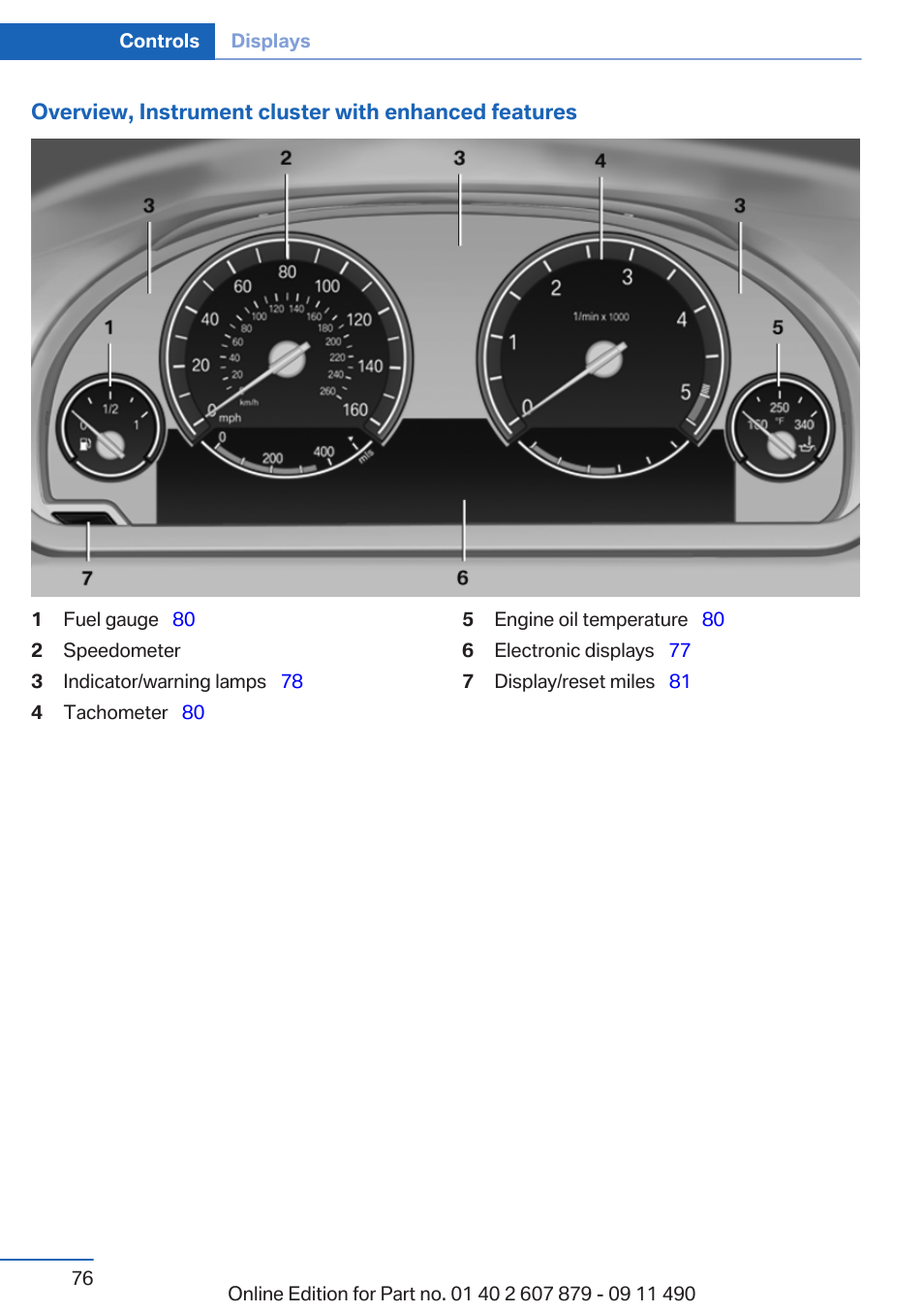 BMW 2012 5 Series User Manual | Page 76 / 335