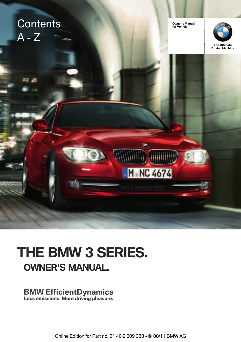 BMW 2012 3 Series M3 Сoupe User Manual | 314 pages